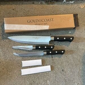 Gold Coast 3 Piece Knife Gift Set 0011RD *2 New*